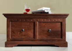 Table Basse 90x90 Acacia Laqué Nougat OXFORD #416 -Massivmoebel24 09 370 620 0014 3