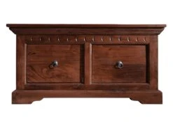 Table Basse 90x90 Acacia Laqué Nougat OXFORD #416 -Massivmoebel24 09 370 620 0014 9