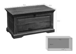 Coffre 90x50 Acacia Laqué Miel OXFORD #0323 -Massivmoebel24 09 370 620 0123 08