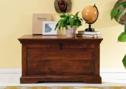 Coffre 90x50 Acacia Laqué Nougat OXFORD #323 -Massivmoebel24 09 370 620 0123 3