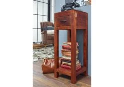 Console 30x30 Acacia Laqué Nougat OXFORD #44 -Massivmoebel24 09 370 620 1008 3