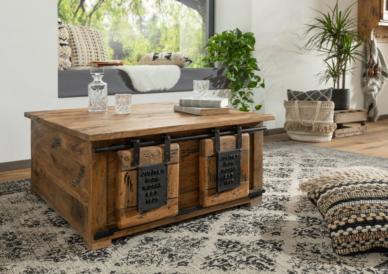 Coffre 90x90 Manguier Laqué Bois Naturel RAILWAY #164 1 Coffre 90x90 Manguier Laqué Bois Naturel RAILWAY #164