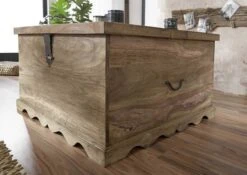 Table Basse 88x88 Palissandre Huilé Gris Taupe LEEDS #31 -Massivmoebel24 09 370 750 0744 3