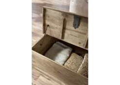 Table Basse 88x88 Palissandre Huilé Gris Taupe LEEDS #31 -Massivmoebel24 09 370 750 0744 5