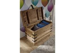 Coffre 90x47 Palissandre Huilé Gris Taupe LEEDS #33 -Massivmoebel24 09 370 750 0745 4