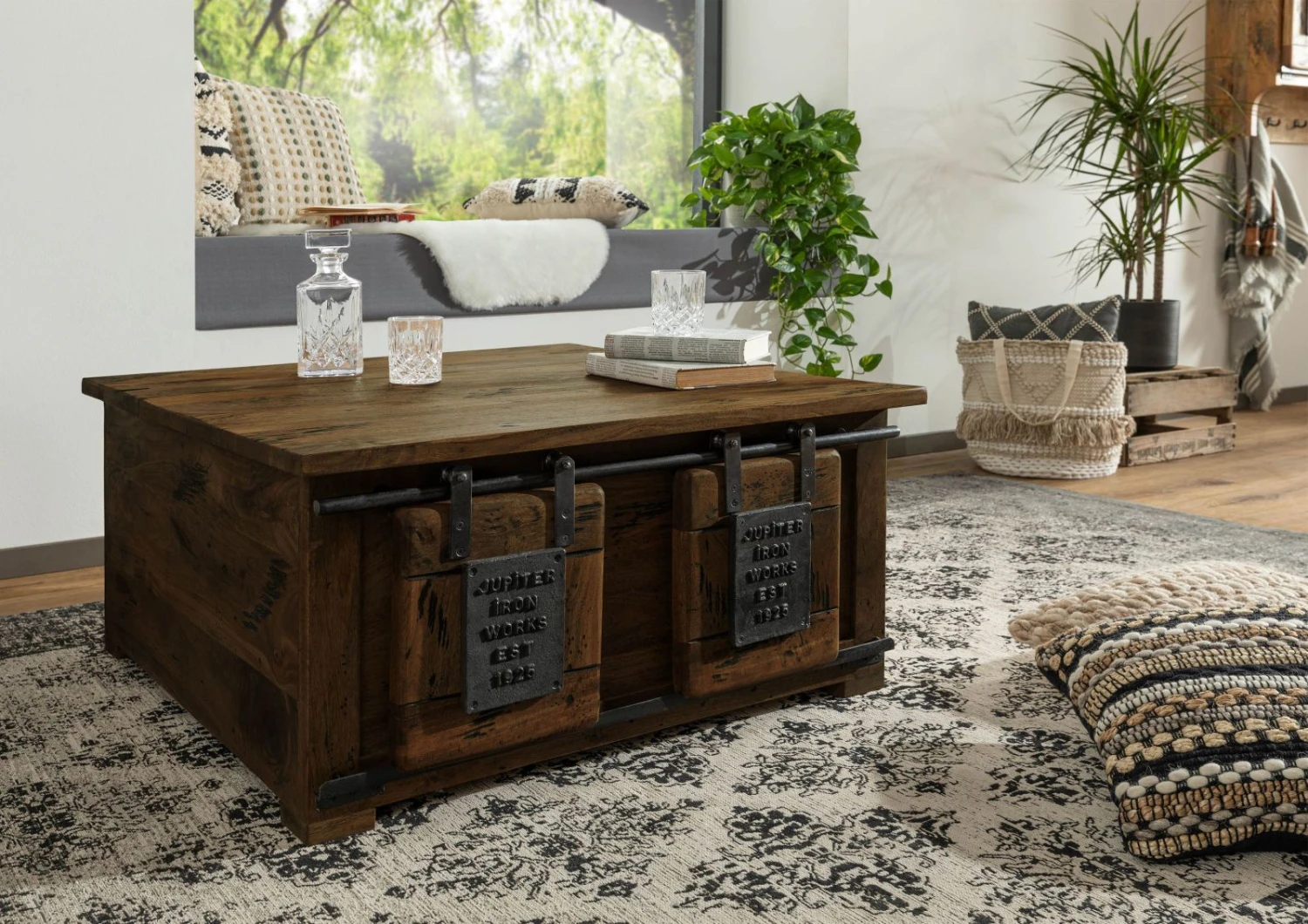 Coffre En Bois De Manguier Huilé RAILWAY #464 1 Coffre En Bois De Manguier Huilé RAILWAY #464