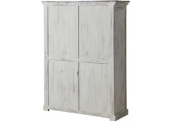 Meuble à Vin 120x45x160 En Bois De Manguier / Acacia Blanc Ciré CASTLE-ANTIK #116 -Massivmoebel24 09 371 810 1120 10