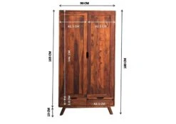 Armoire 90x45 Palissandre Laqué Noisette MALMÖ 2 #100 -Massivmoebel24 09 380 220 0000 8