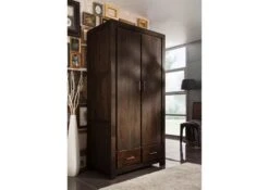 Armoire Penderie 100x61 Palissandre Laqué Gris Taupe METRO POLIS #117