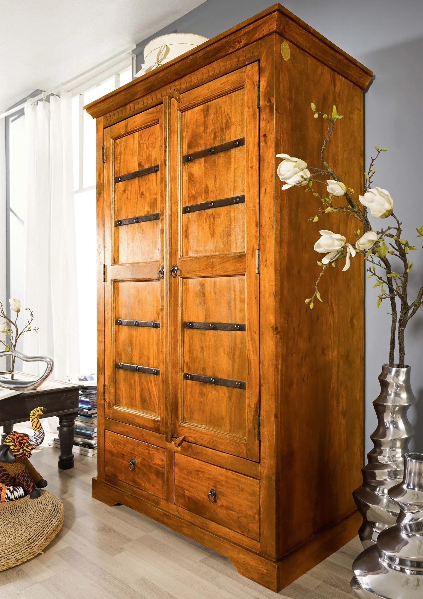 Armoire 108x64 Acacia Laqué Miel OXFORD #0509 2 Armoire 108x64 Acacia Laqué Miel OXFORD #0509 – Image 2