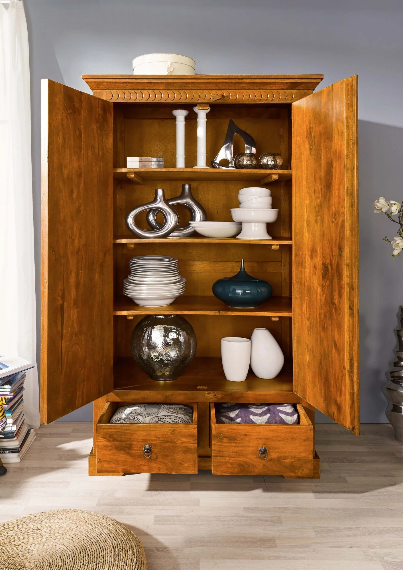 Armoire 108x64 Acacia Laqué Miel OXFORD #0509 3 Armoire 108x64 Acacia Laqué Miel OXFORD #0509 – Image 3