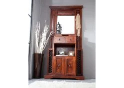 Meuble D'entrée 97x36 Acacia Laqué Nougat OXFORD #442 -Massivmoebel24 09 380 620 7031 3