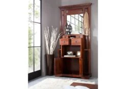 Meuble D'entrée 97x36 Acacia Laqué Nougat OXFORD #442 -Massivmoebel24 09 380 620 7031 4