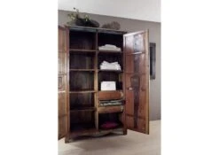 Armoire 118x60 Bois De Récupération Laqué Multicolore NATURE OF SPIRIT #42 -Massivmoebel24 09 380 700 5141 5