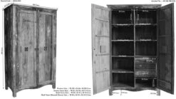 Armoire 118x60 Bois De Récupération Laqué Multicolore NATURE OF SPIRIT #42 -Massivmoebel24 09 380 700 5141 8