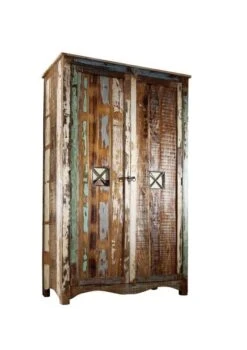 Armoire 118x60 Bois De Récupération Laqué Multicolore NATURE OF SPIRIT #42 -Massivmoebel24 09 380 700 5141 9