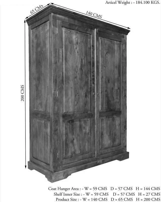 Armoire Penderie 140x65 Acacia Laqué Miel OXFORD #0437 2 Armoire Penderie 140x65 Acacia Laqué Miel OXFORD #0437 – Image 2