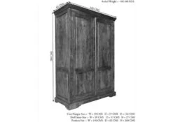 Armoire Penderie 140x65 Acacia Laqué Nougat OXFORD #437 -Massivmoebel24 09 612 620 0006 8