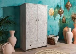 Armoire 108x64 Manguier Huilé Blanc KASHMIR #106