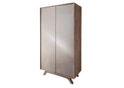 Armoire 100x50 Acacia Laqué Brun Crême TROMSO #001 -Massivmoebel24 09 612 697 1001 10