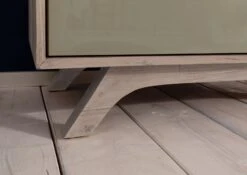 Armoire 100x50 Acacia Laqué Brun Crême TROMSO #001 -Massivmoebel24 09 612 697 1001 5