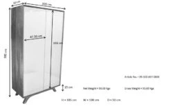 Armoire 100x50 Acacia Laqué Brun Crême TROMSO #001 -Massivmoebel24 09 612 697 1001 8 1