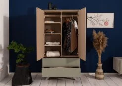 Armoire 90x50 Acacia Laqué Brun Crême TROMSO #002 12 Armoire 90x50 Acacia Laqué Brun Crême TROMSO #002 -Massivmoebel24 09 612 697 1002 4