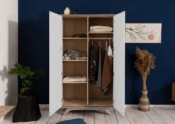 Armoire 100x50 Acacia Laqué Brun-Blanc TROMSO #101 12 Armoire 100x50 Acacia Laqué Brun-Blanc TROMSO #101 -Massivmoebel24 09 612 697 2001 4