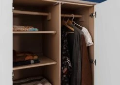 Armoire 90x50 Acacia Laqué Brun-Blanc TROMSO #102 -Massivmoebel24 09 612 697 2002 7