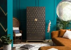 Armoire 99x55 Manguier Huilé Gris Taupe DIAMOND #118