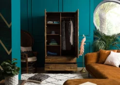 Armoire 99x55 Manguier Huilé Brun DIAMOND #218 12 Armoire 99x55 Manguier Huilé Brun DIAMOND #218 -Massivmoebel24 09 612 760 1018 3