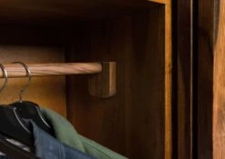 Armoire En Bois De Sheesham 90x45x180 Marron Foncé Laqué MAILAND #210 -Massivmoebel24 09 612 875 0110 05