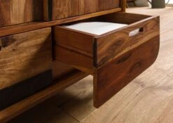 Armoire En Bois De Sheesham 90x45x180 Marron Foncé Laqué MAILAND #210 -Massivmoebel24 09 612 875 1110 06