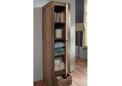 Armoire Penderie 48x60 Palissandre Huilé Gris Taupe NATURE GREY #98 -Massivmoebel24 09 618 550 0098 4