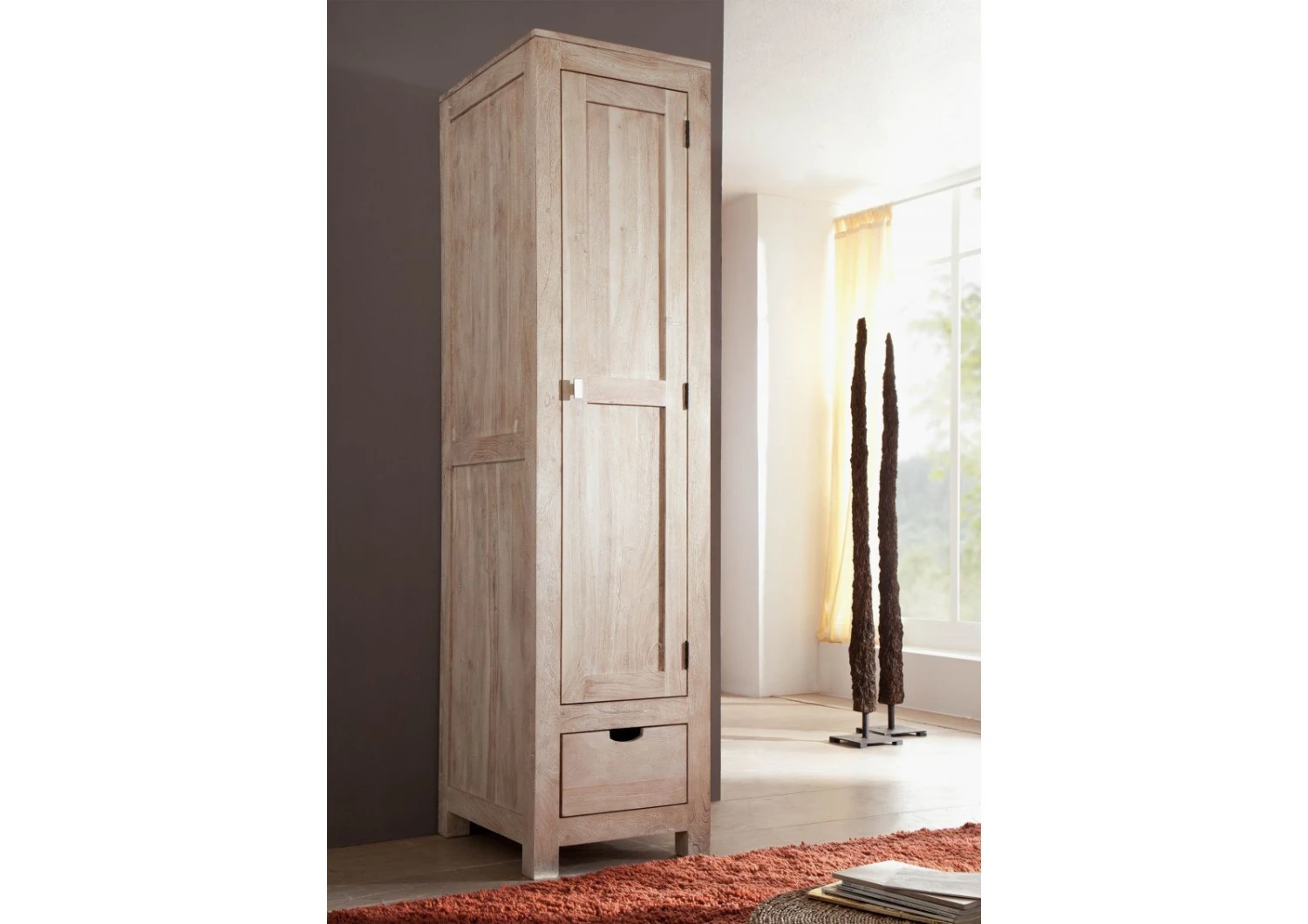 Armoire Penderie 48x60 Acacia Blanchi Blanc NATURE WHITE #98 1 Armoire Penderie 48x60 Acacia Blanchi Blanc NATURE WHITE #98