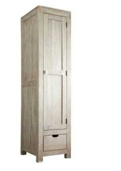 Armoire Penderie 48x60 Acacia Blanchi Blanc NATURE WHITE #98 17 Armoire Penderie 48x60 Acacia Blanchi Blanc NATURE WHITE #98 -Massivmoebel24 09 618 552 0098 10
