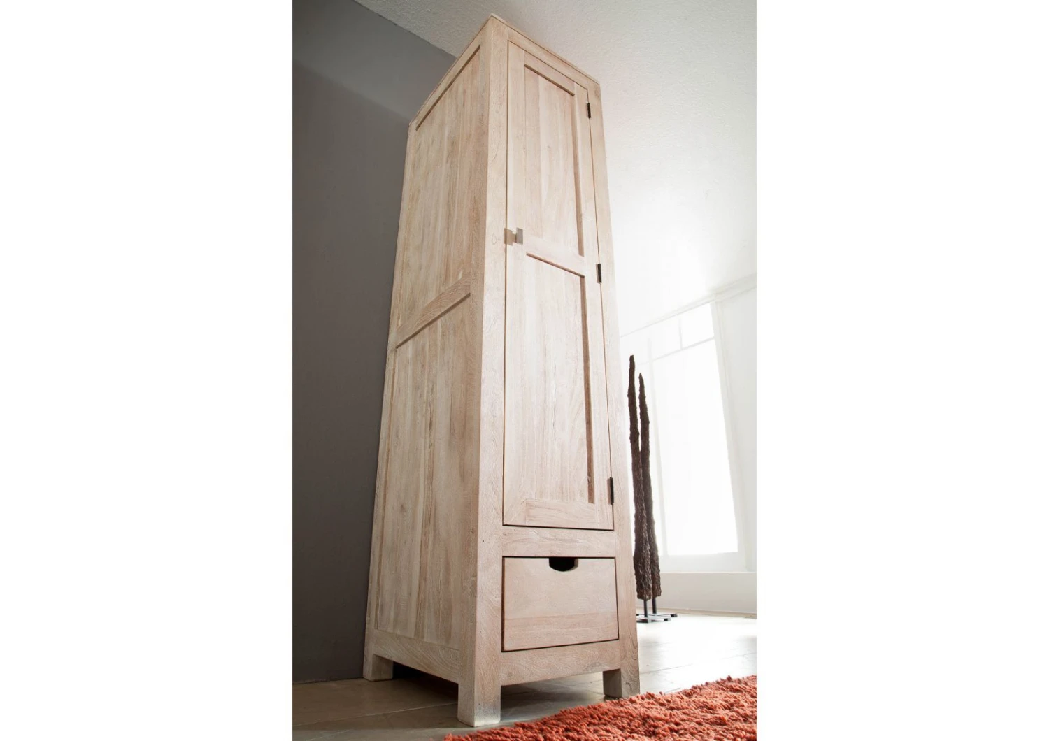 Armoire Penderie 48x60 Acacia Blanchi Blanc NATURE WHITE #98 2 Armoire Penderie 48x60 Acacia Blanchi Blanc NATURE WHITE #98 – Image 2