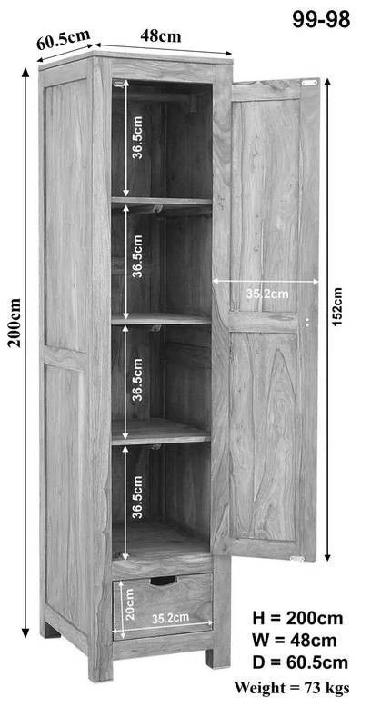 Armoire Penderie 48x60 Acacia Blanchi Blanc NATURE WHITE #98 7 Armoire Penderie 48x60 Acacia Blanchi Blanc NATURE WHITE #98 – Image 7