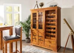 Étagère à Vin 144x47 Acacia Laqué Miel OXFORD #0519