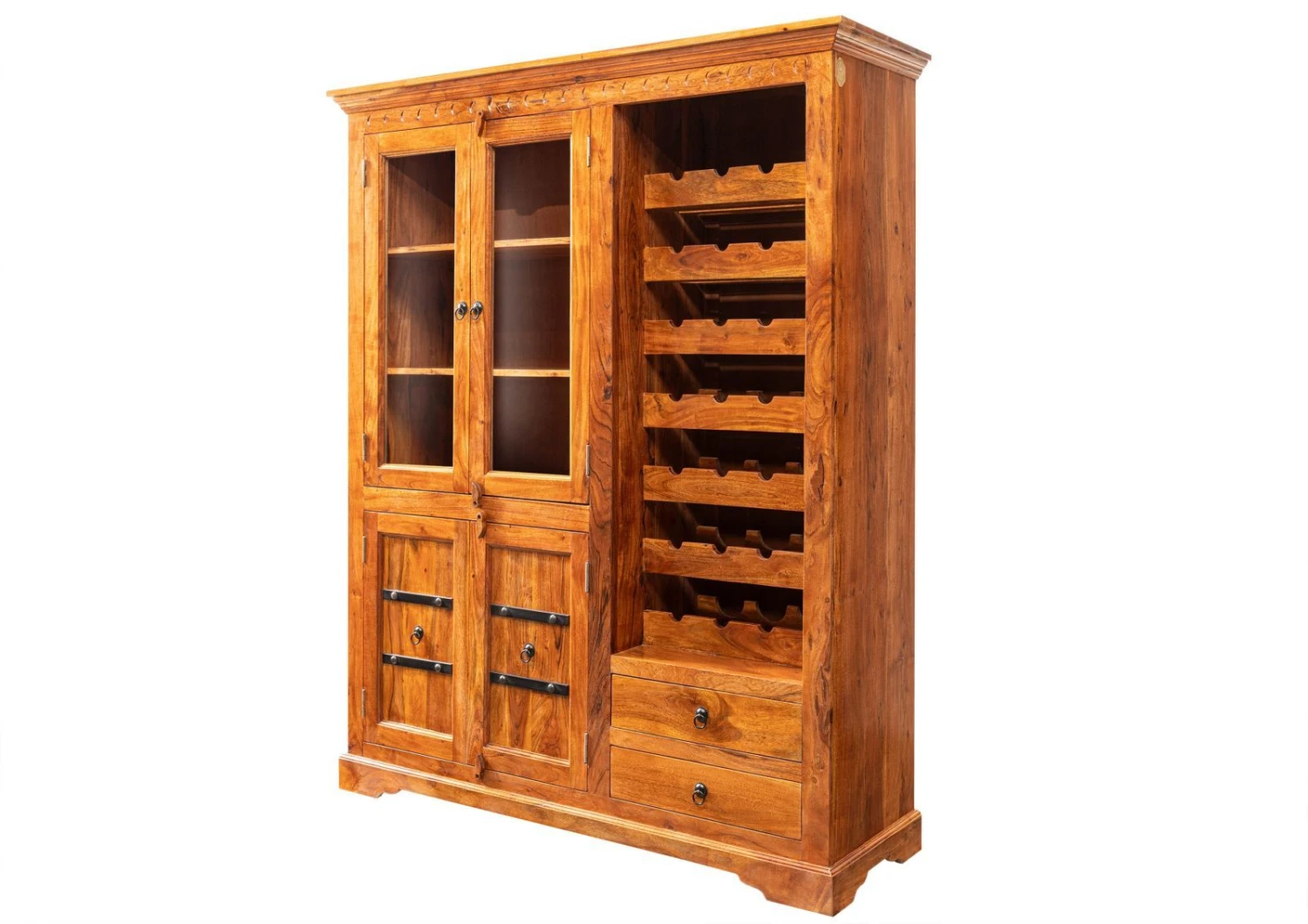 Étagère à Vin 144x47 Acacia Laqué Miel OXFORD #0519 8 Étagère à Vin 144x47 Acacia Laqué Miel OXFORD #0519 – Image 8