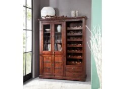 Étagère à Vin 144x47 Acacia Laqué Nougat OXFORD #519