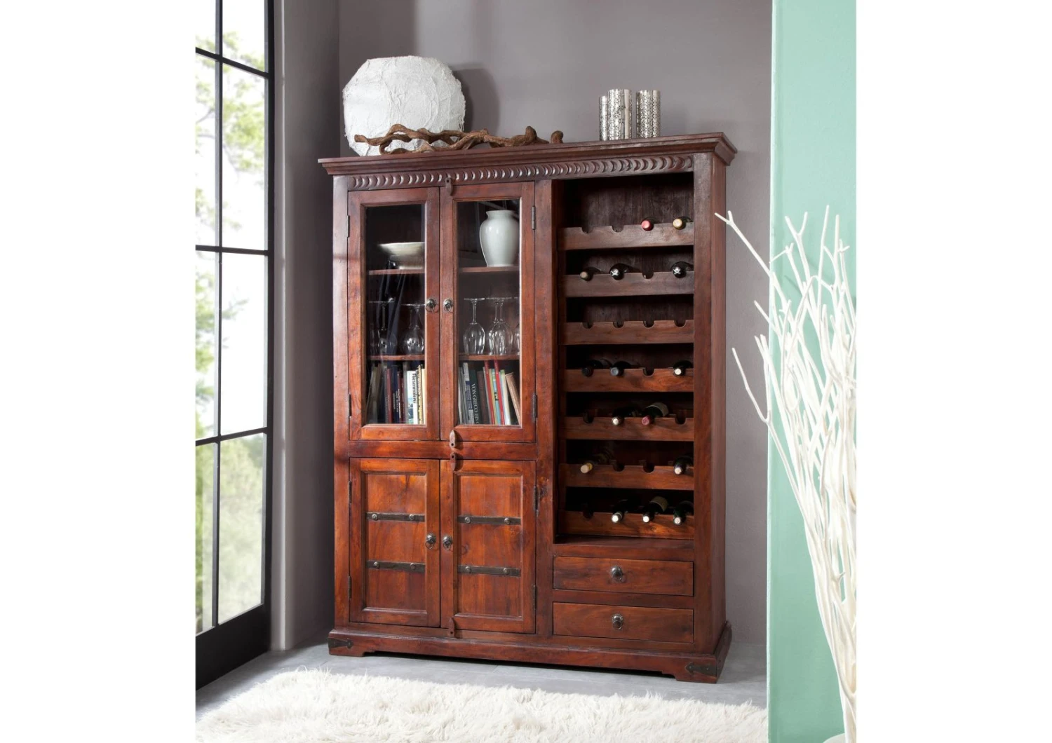 Étagère à Vin 144x47 Acacia Laqué Nougat OXFORD #519 1 Étagère à Vin 144x47 Acacia Laqué Nougat OXFORD #519