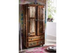 Armoire 90x38 Bois De Récupération Laqué Multicolore FREEZY #39