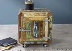 Meuble D'appoint 50x38 Bois De Récupération Laqué Multicolore FREEZY #05 11 Meuble D'appoint 50x38 Bois De Récupération Laqué Multicolore FREEZY #05 -Massivmoebel24 09 618 804 1005 4