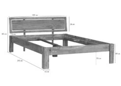 Lit Double 140x200 Palissandre Huilé Brun NATURE BROWN #520 10 Lit Double 140x200 Palissandre Huilé Brun NATURE BROWN #520 -Massivmoebel24 09 634 553 5020 08