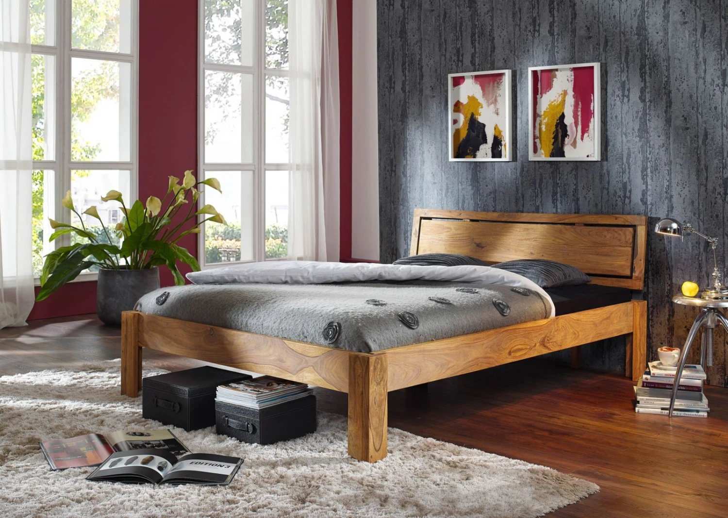 Lit Double 140x200 Palissandre Huilé Brun NATURE BROWN #520 4 Lit Double 140x200 Palissandre Huilé Brun NATURE BROWN #520 – Image 4