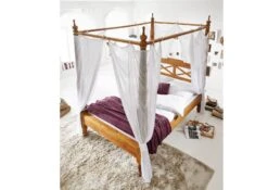 Lit à Baldaquin 140x200 Palissandre Huilé Brun NATURE BROWN #530 9 Lit à Baldaquin 140x200 Palissandre Huilé Brun NATURE BROWN #530 -Massivmoebel24 09 634 553 5030 3