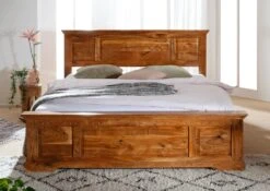 Lit Double 140x200 Acacia Laqué Miel OXFORD #0312 -Massivmoebel24 09 634 610 0112 3