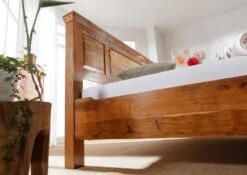 Lit Double 140x200 Acacia Laqué Miel OXFORD #0312 -Massivmoebel24 09 634 610 0112 4