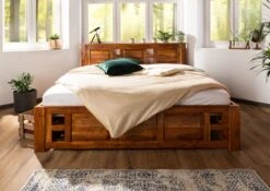 Lit Double 140x200 Acacia Laqué Miel OXFORD #0251 10 Lit Double 140x200 Acacia Laqué Miel OXFORD #0251 -Massivmoebel24 09 634 610 8011 3